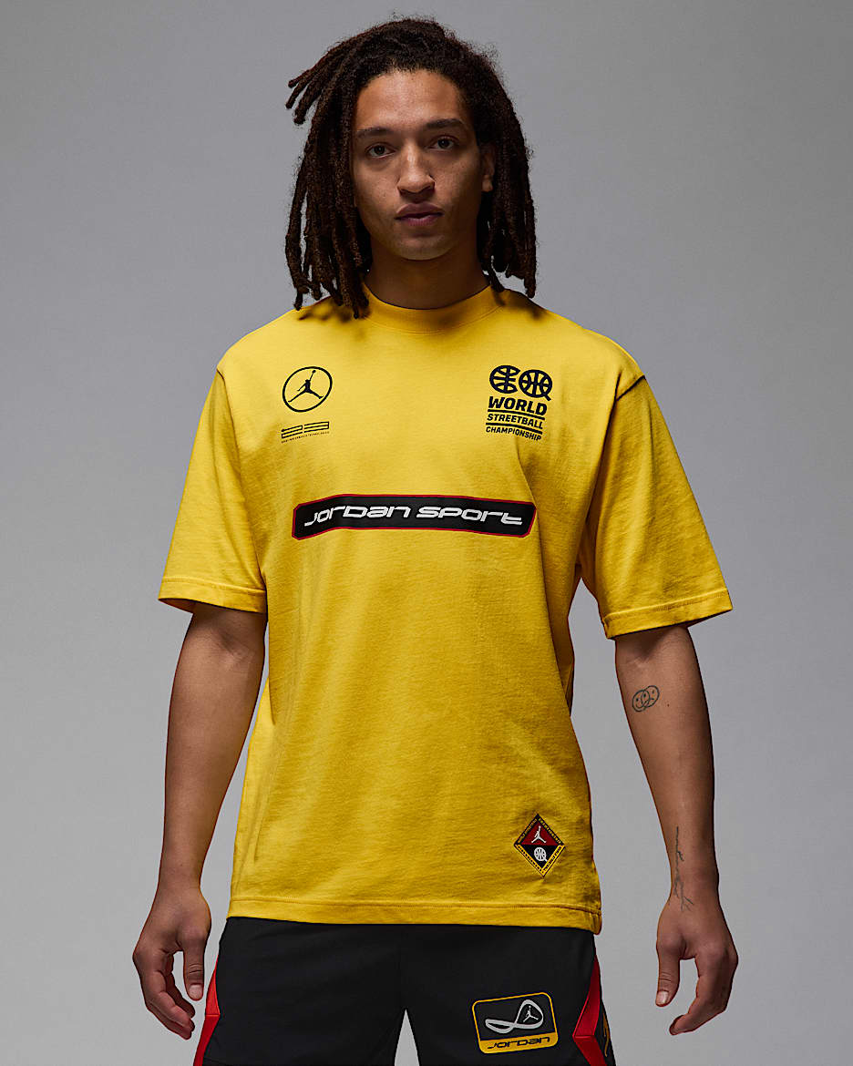 T-shirt Jordan Sport Quai 54 pour homme - Tour Yellow/Noir