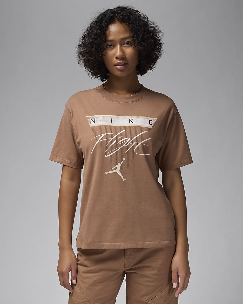 Jordan Flight Heritage Women's Graphic T-Shirt - Archaeo Brown/Legend Light Brown
