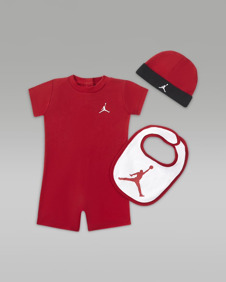 Jordan Jumpman driedelige romperset voor baby's - Gym Red