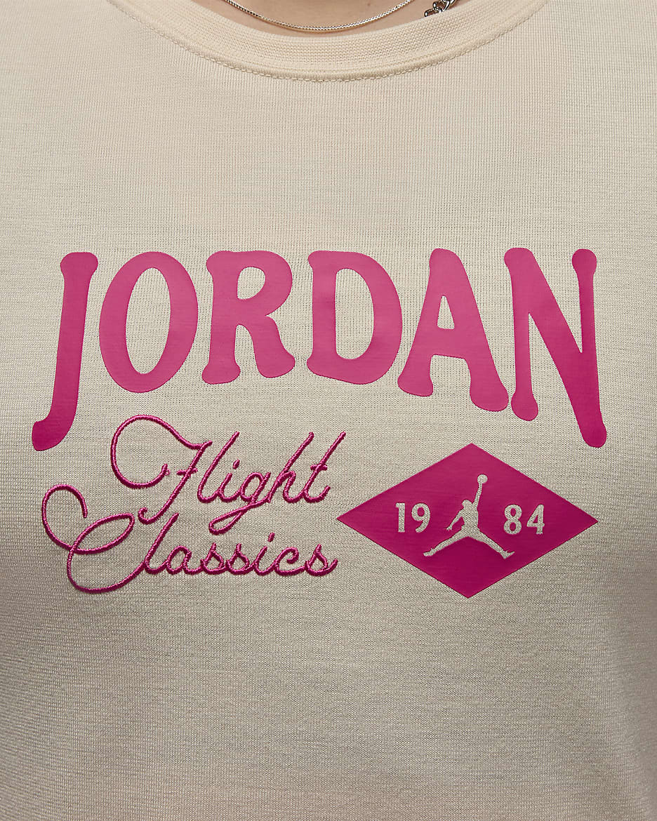 Playera con gráficos para mujer Jordan - Café claro leyenda/Rosa activo