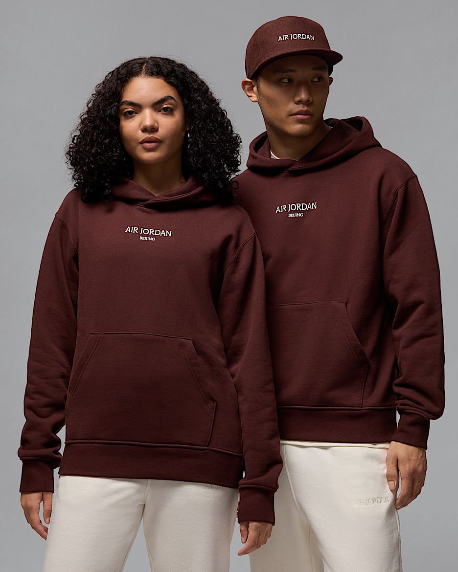 Sudadera con gorro sin cierre de tejido Fleece para hombre Air Jordan Wordmark - Tierra