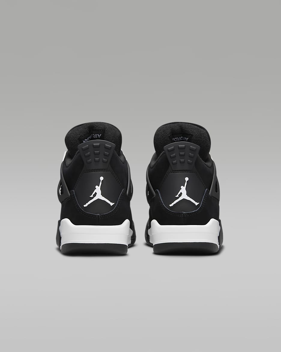 Air Jordan 4 Retro 'White Thunder' Older Kids' Shoes - Black/Black/White