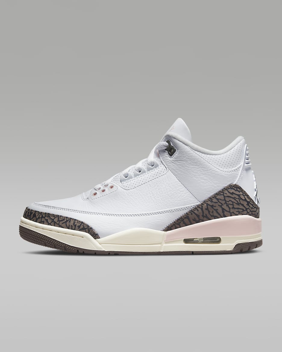 Air Jordan 3 Retro 女鞋 - 白色/Atmosphere/Sail/Dark Mocha