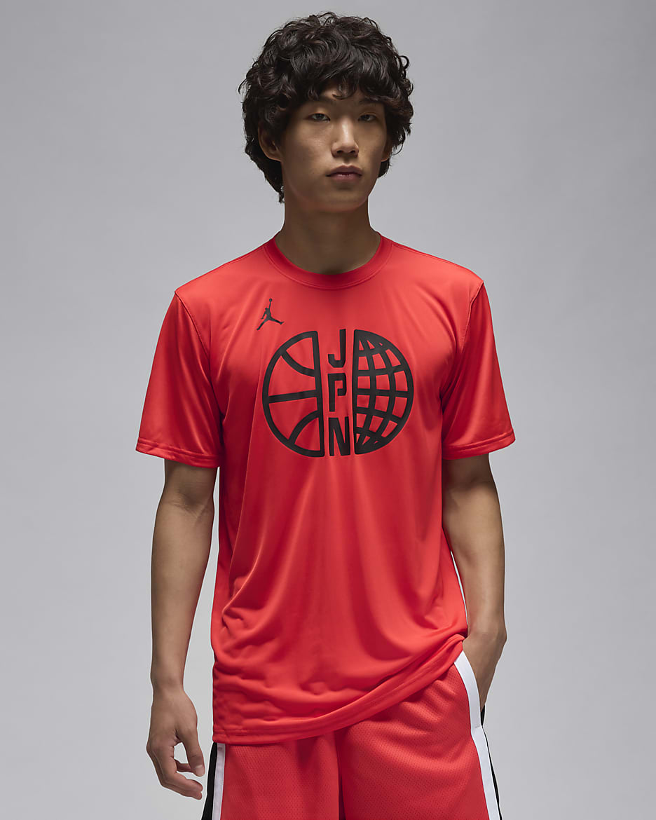 Japan Practice Men's Jordan Basketball T-Shirt - Chile Red/Chile Red/Black