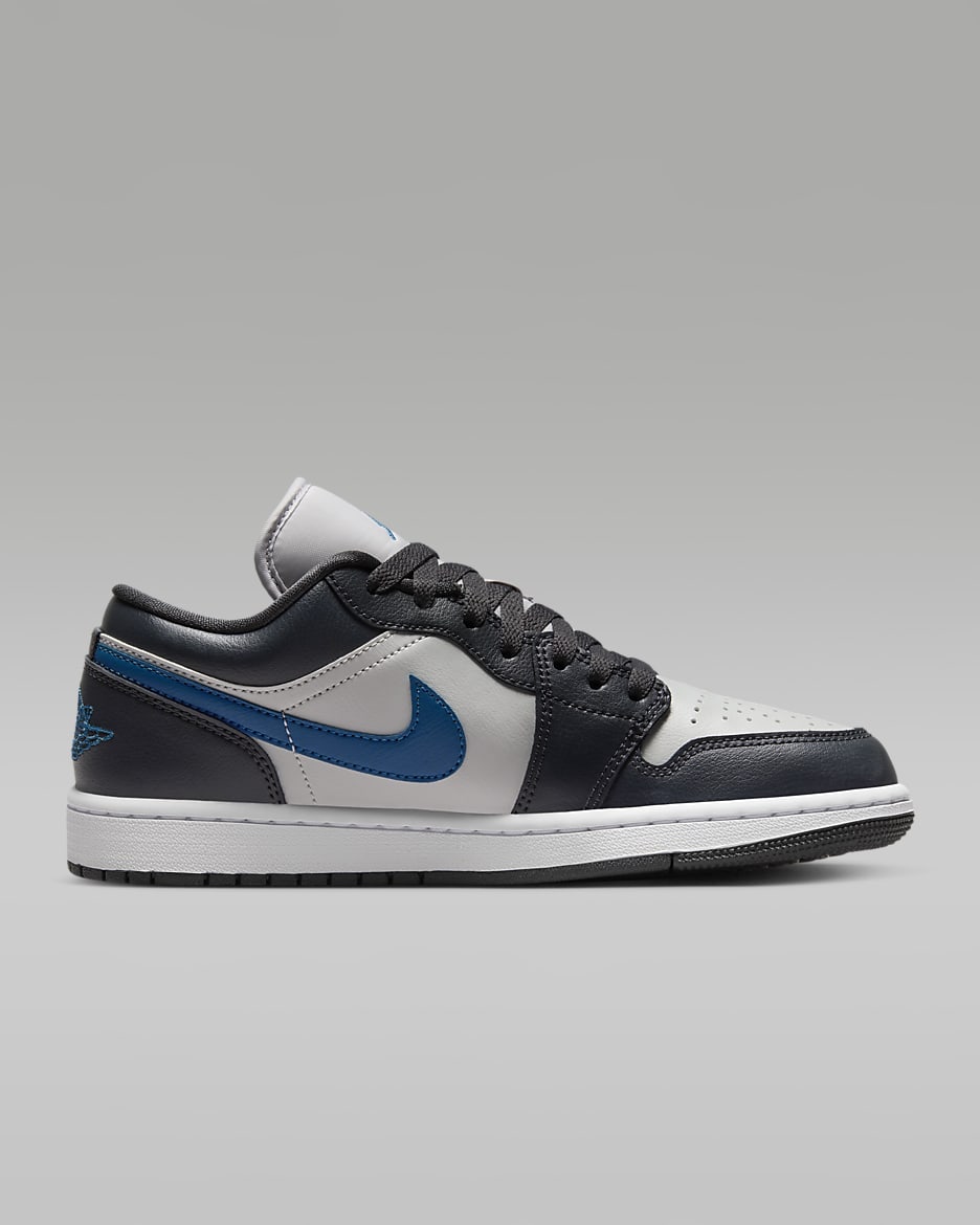 Air Jordan 1 Low Women's Shoes - Anthracite/Neutral Grey/White/Industrial Blue