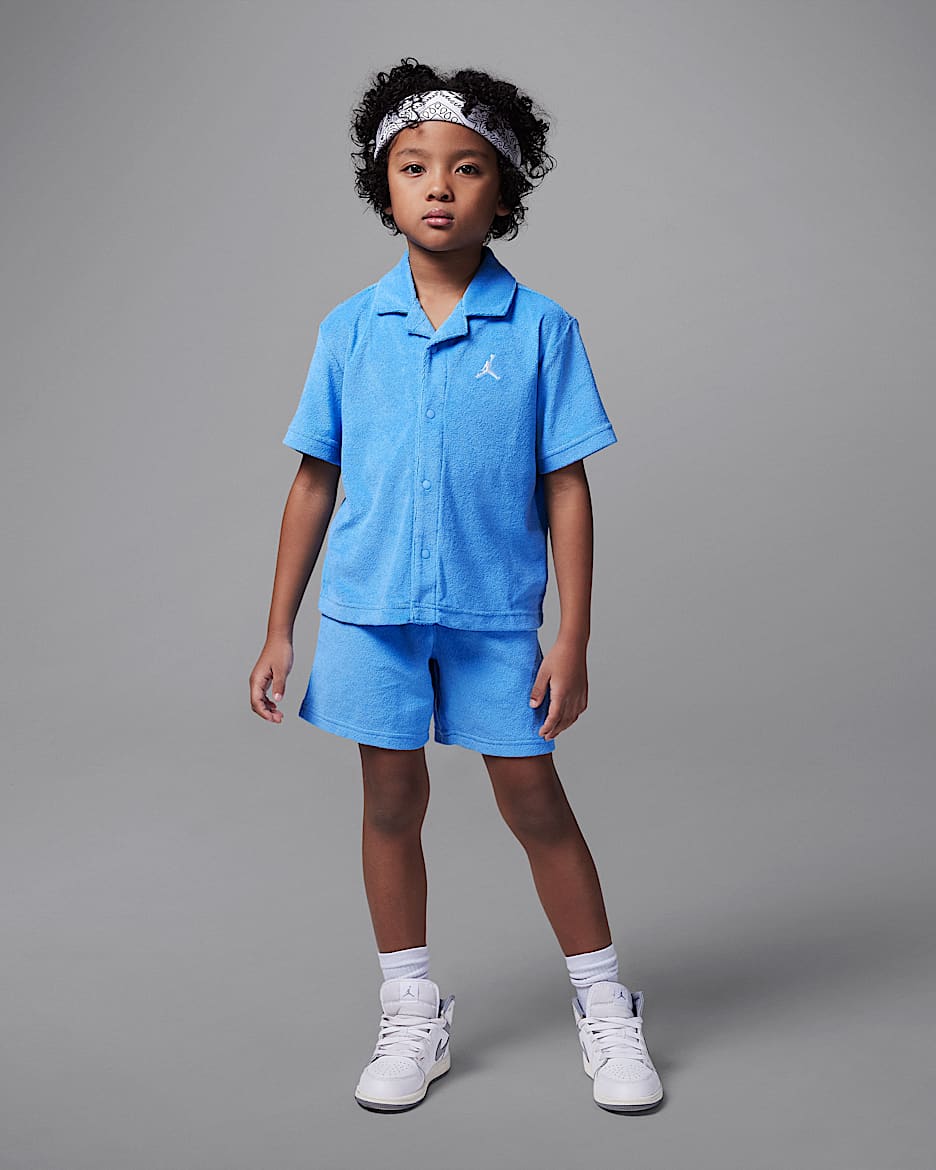 Jordan Little Kids' 2-Piece Terry Cloth Camp Set - University Blue