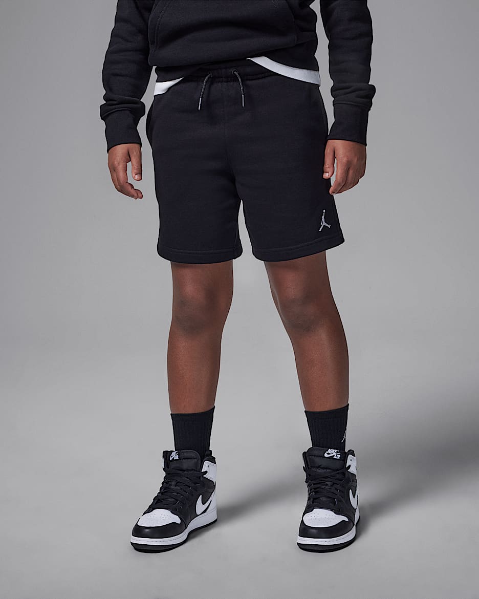 Jordan MJ Brooklyn French Terry Essentials Big Kids' Shorts - Black
