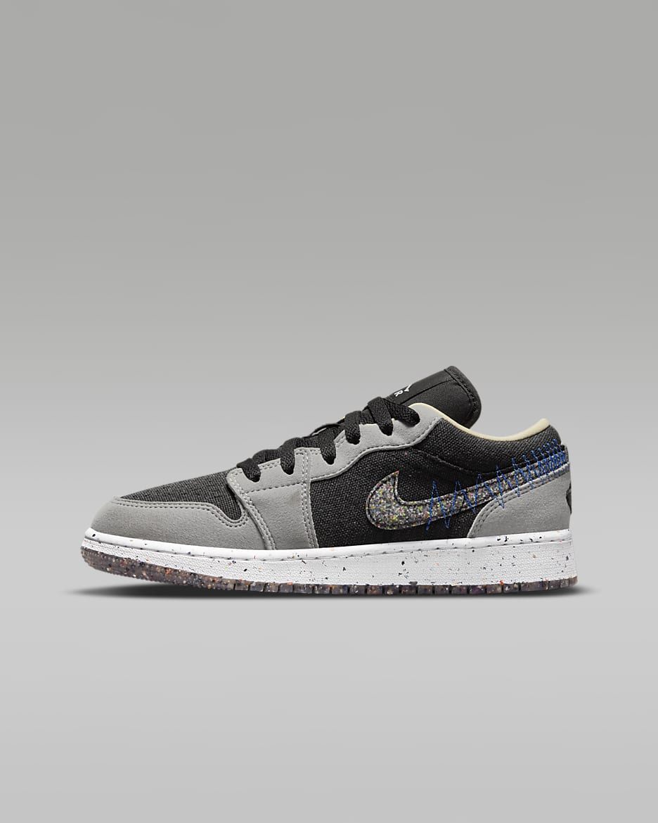 Air Jordan 1 Low SE Big Kids' Shoe - Light Smoke Grey/Black/Racer Blue/Multi-Color