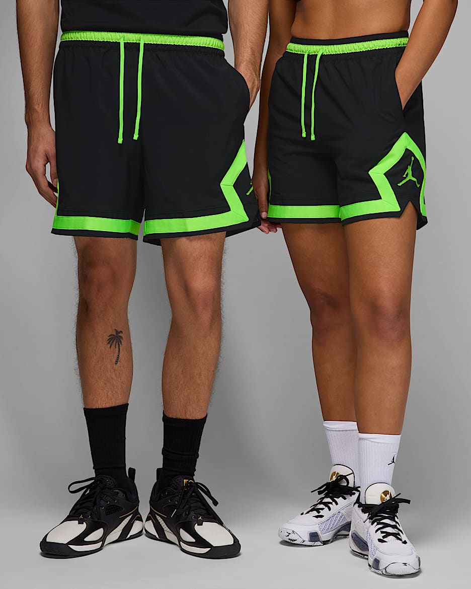 Jordan Sport Men's Dri-FIT Woven Diamond Shorts - Black/Electric Green/Electric Green