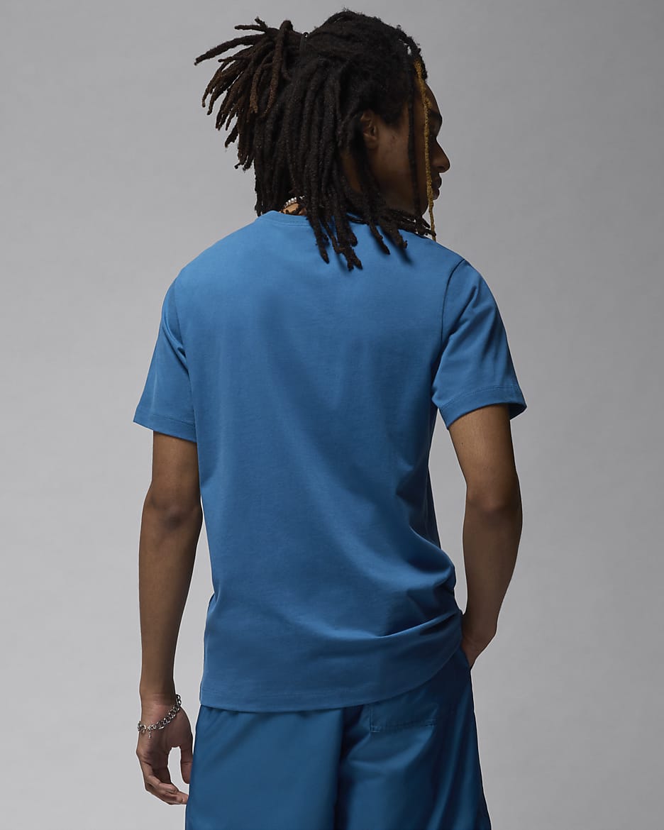 Jordan Air Men's Stretch T-Shirt - Industrial Blue/Black/Sail