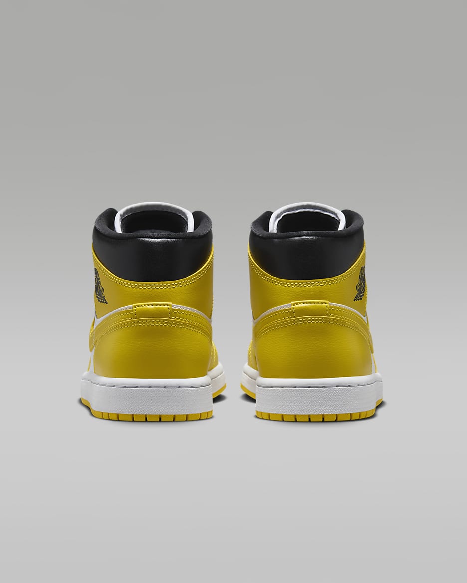 Air Jordan 1 Mid Damesschoenen - Wit/Zwart/Vivid Sulfur