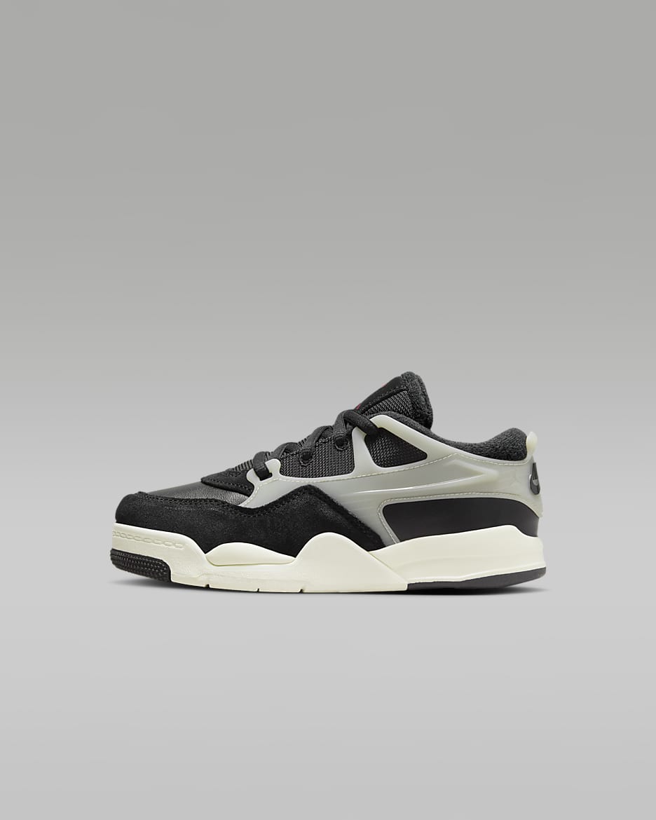 Jordan 4RM Younger Kids' Shoes - Black/Sail/Coconut Milk/Gym Red