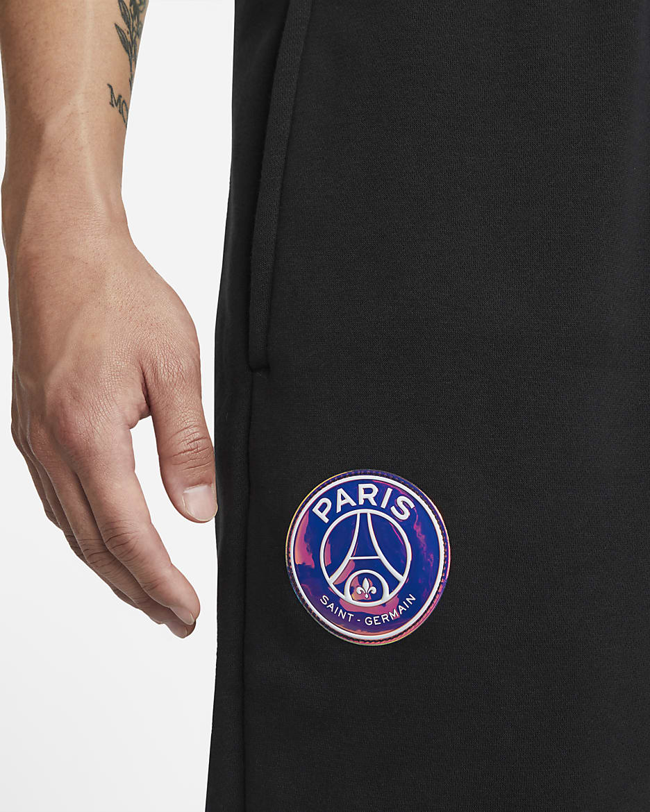 Pantaloni in fleece Paris Saint-Germain - Uomo - Nero/Psychic Purple