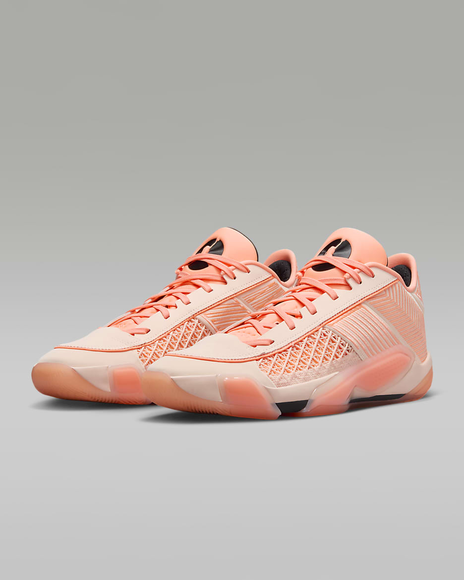 Air Jordan XXXVIII Low Basketball Shoes - Crimson Tint/Orange Pulse/Black