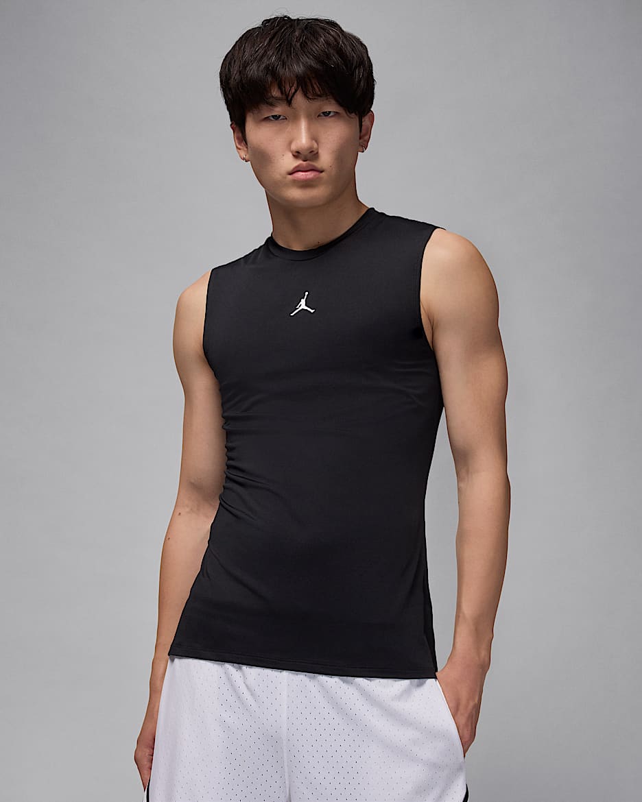 Jordan Sport Men's Dri-FIT Sleeveless Base Layer Tank Top - Black/White