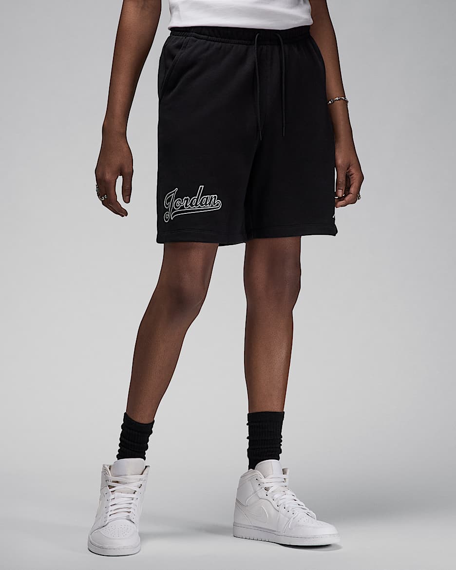 Jordan Flight MVP Men's Fleece Shorts - Black/White