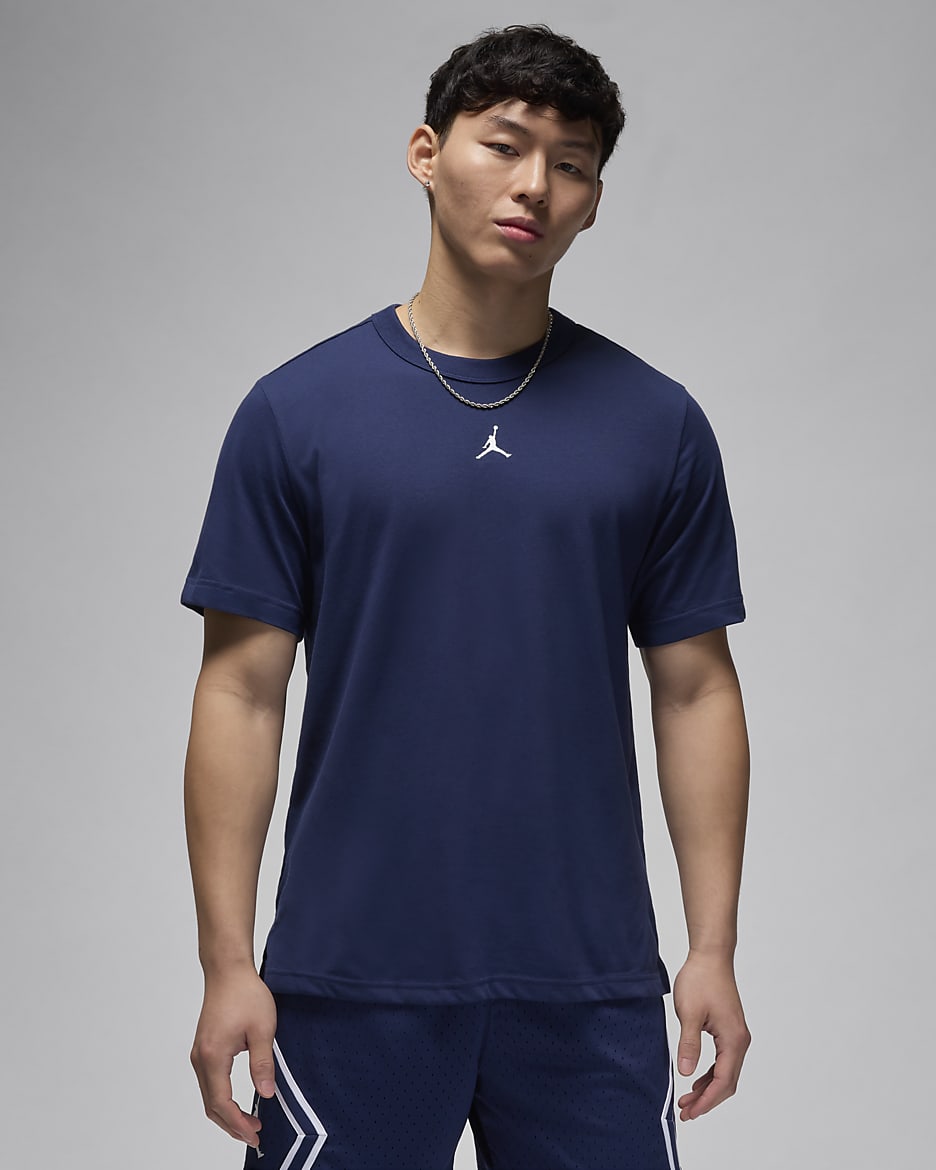 Jordan Sport Men's Dri-FIT Short-Sleeve Top - Midnight Navy/White