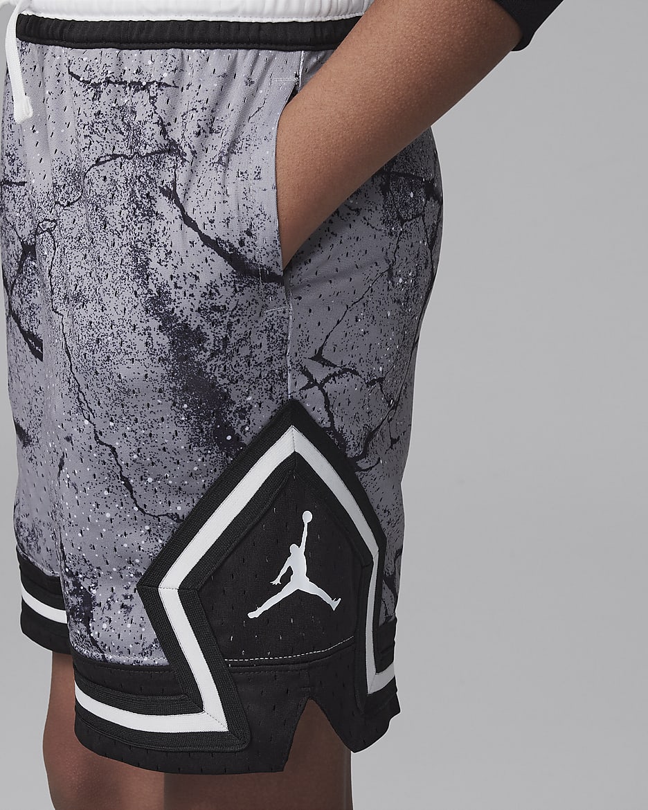 Jordan Dri-FIT Big Kids' MJ Printed Sport Diamond Shorts - Cement Grey