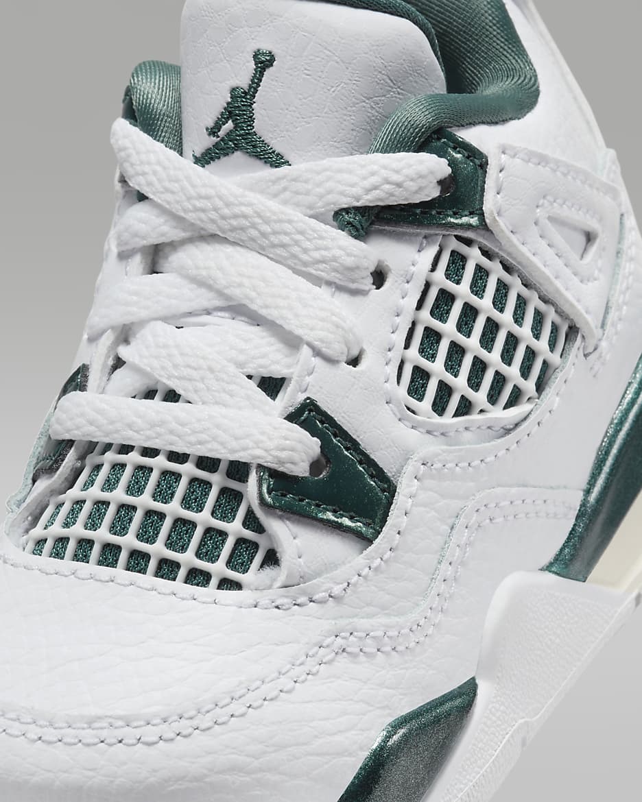 รองเท้าทารก/เด็กวัยหัดเดิน Jordan 4 Retro "Oxidized Green" - ขาว/ขาว/Neutral Grey/Oxidized Green