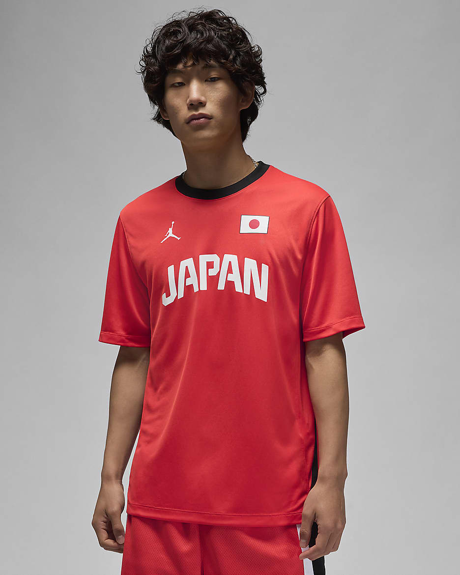 Japan Men's Jordan Dri-FIT ADV Basketball Warm-Up Shirt - Chile Red/Black/White