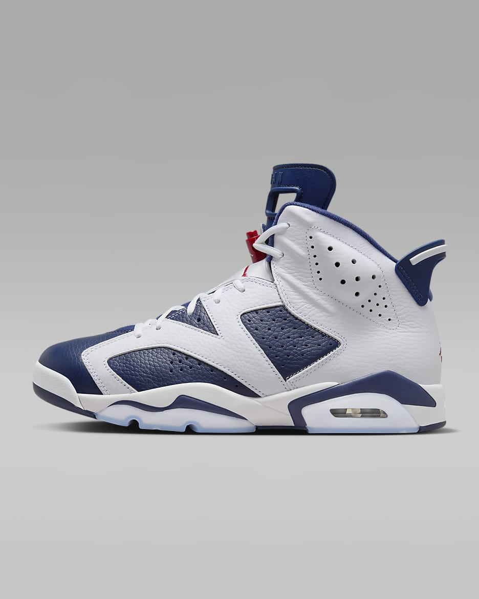 Air Jordan 6 Retro "White and Midnight Navy" Men's Shoes - White/Midnight Navy/Varsity Red