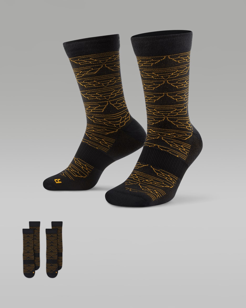 Jordan Legacy Crew Socks (2 Pairs) - Black/University Gold