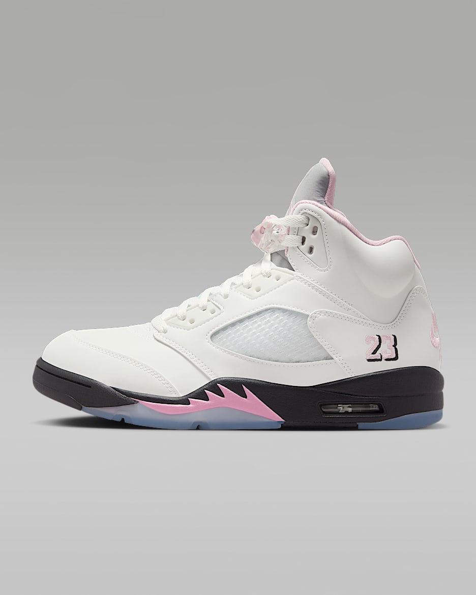 Air Jordan 5 Retro Men's Shoes - White/Black/Medium Soft Pink