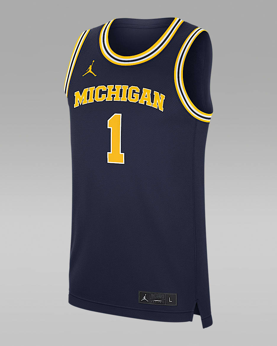 Michigan Wolverines Replica Men's Jordan Brand College Basketball Jersey - College Navy