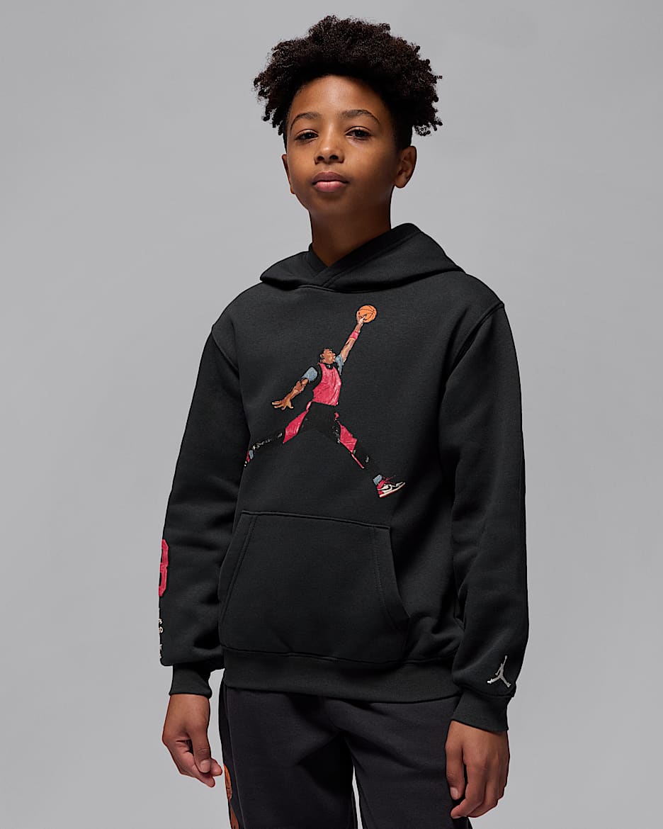 Jordan Big Kids' Sketch Pullover Hoodie - Off Noir