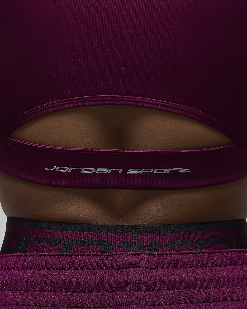 Haut de sport près du corps Jordan Sport pour femme - Bordeaux/Rosewood