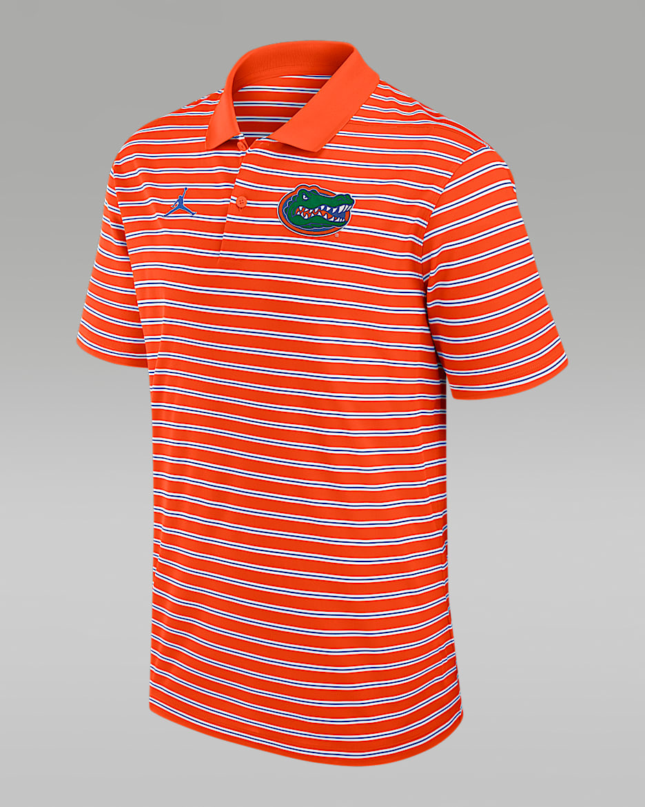 Florida Primetime Victory Striped Men's Jordan Brand Dri-FIT College Polo - Orange
