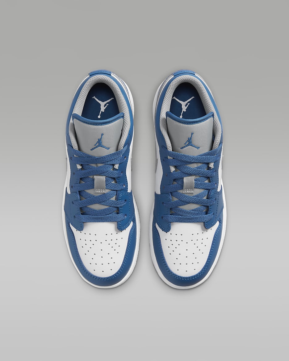 Air Jordan 1 Low Older Kids' Shoes - True Blue/White/Cement Grey