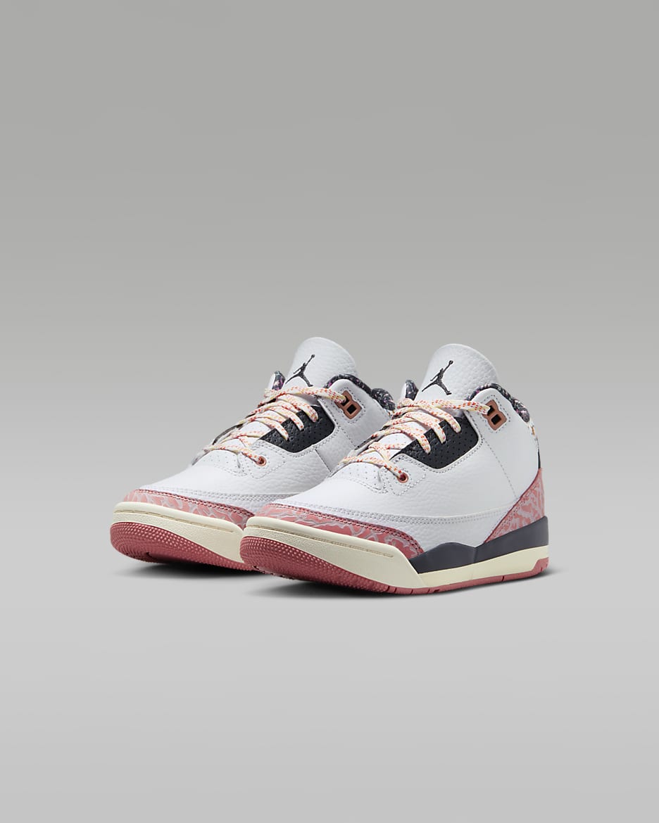 Jordan 3 Retro 'Ivory' Younger Kids' Shoes - White/Red Stardust/Sail/Anthracite