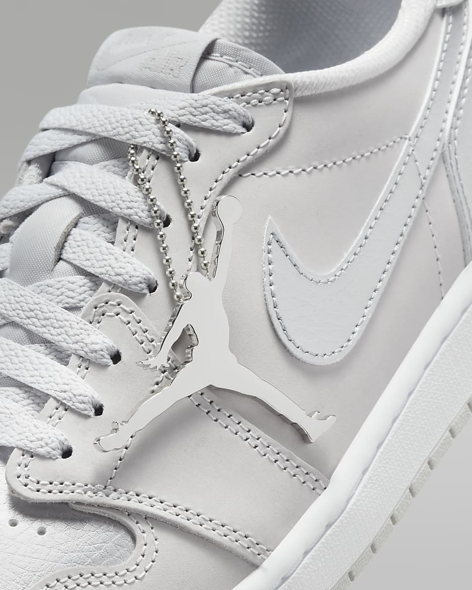 Air Jordan 1 Low OG 'Silver' Shoes - Neutral Grey/White/Metallic Silver