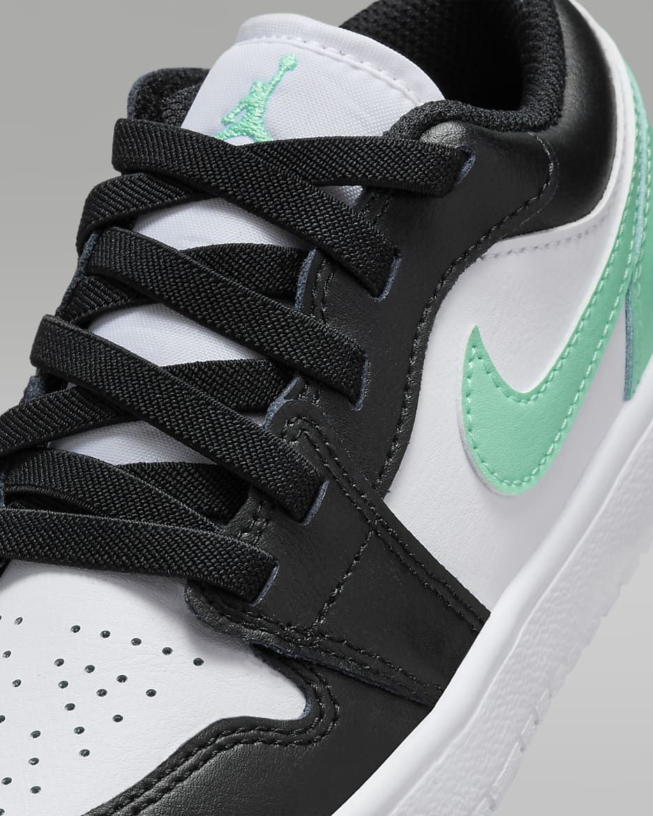 Jordan 1 Low Alt Little Kids' Shoes - White/Green Glow/Black