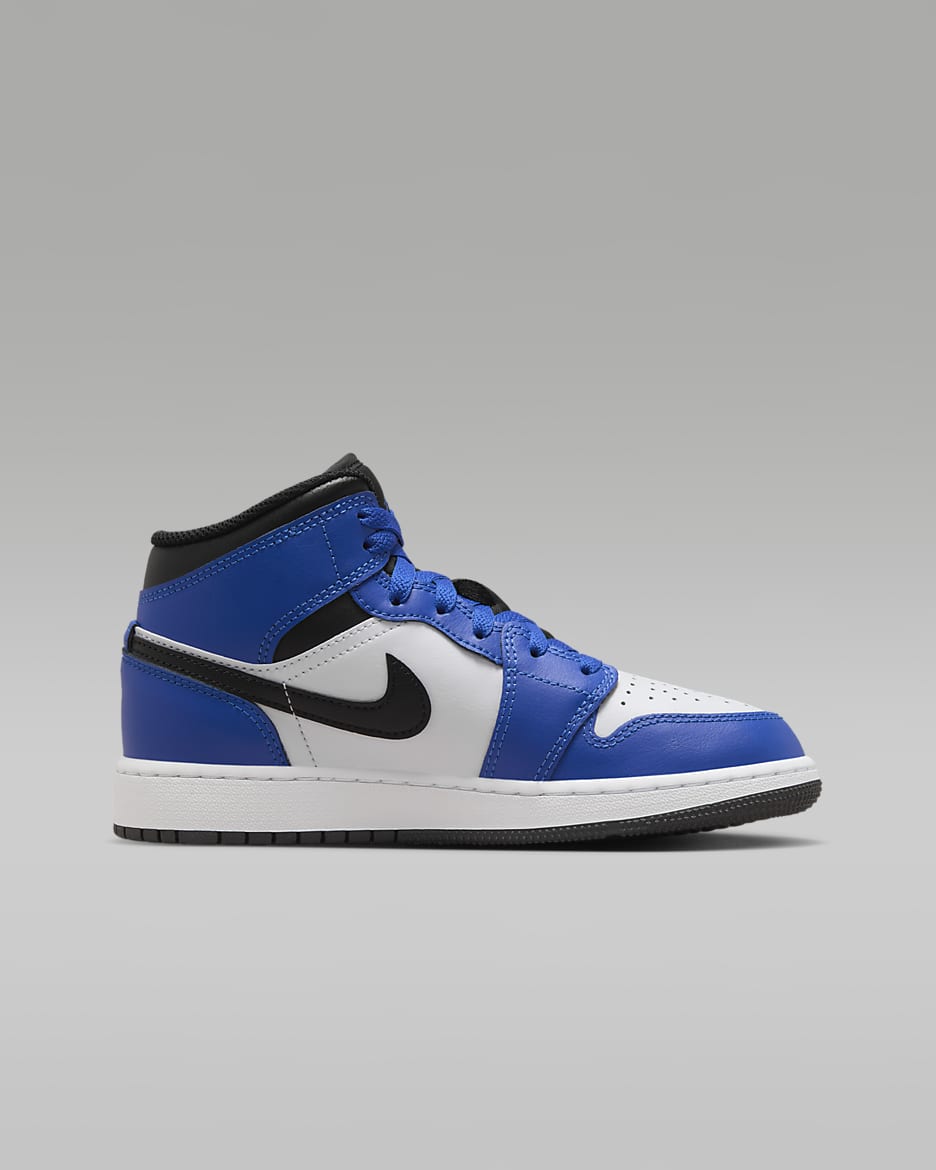 Air Jordan 1 Mid Older Kids' Shoes - Game Royal/White/Black