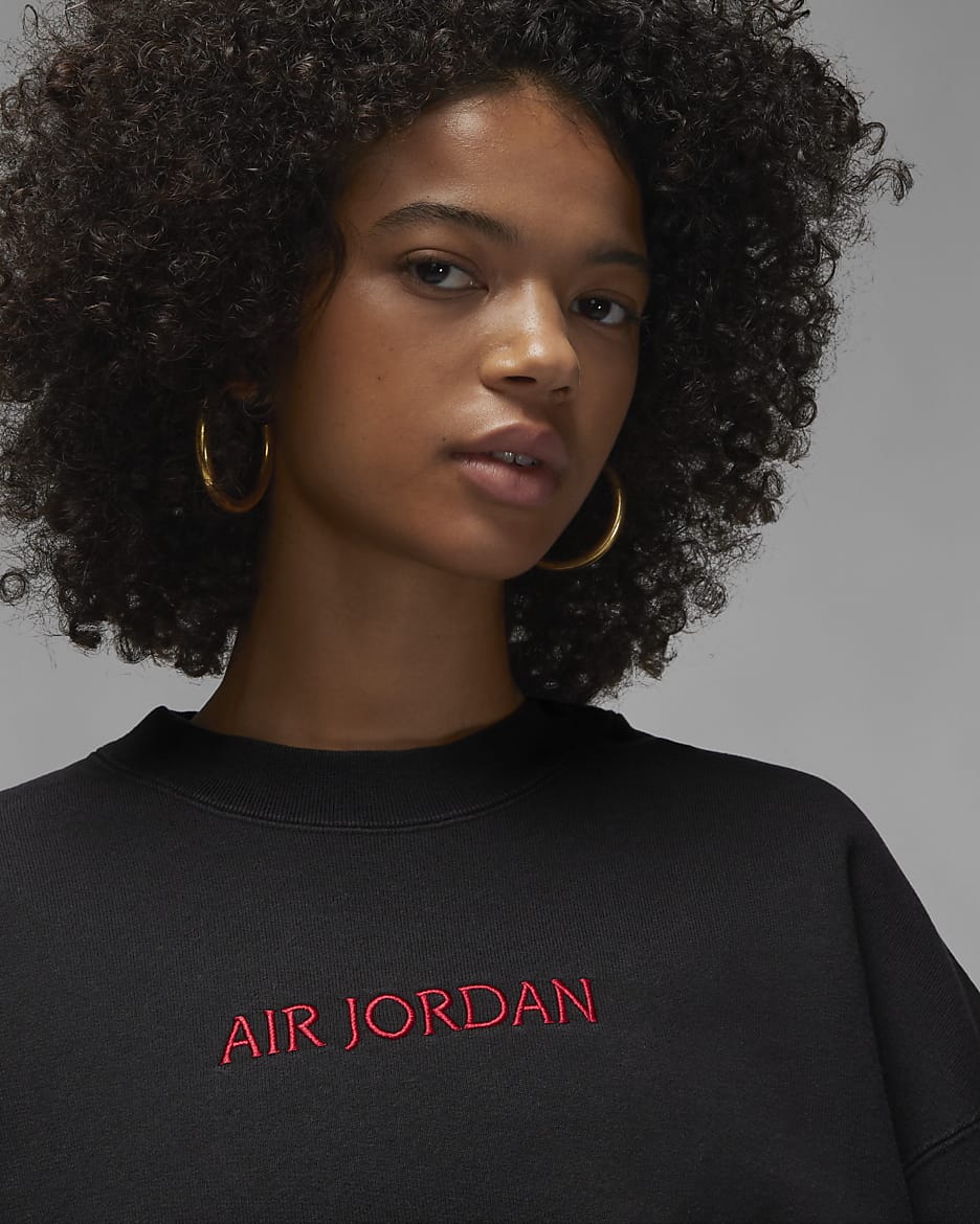 Air Jordan Wordmark Women's Crew - Black/Gym Red