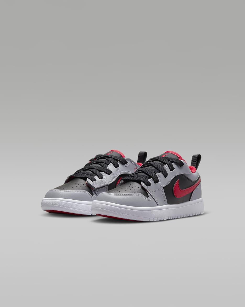 Jordan 1 Low Alt Younger Kids' Shoes - Black/Cement Grey/White/Fire Red