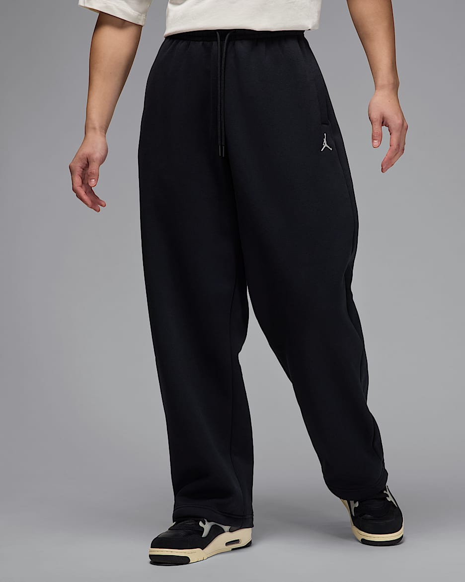 Jordan Brooklyn Fleece Oversize-Hose mit offenem Saum (Herren) - Schwarz/Sail