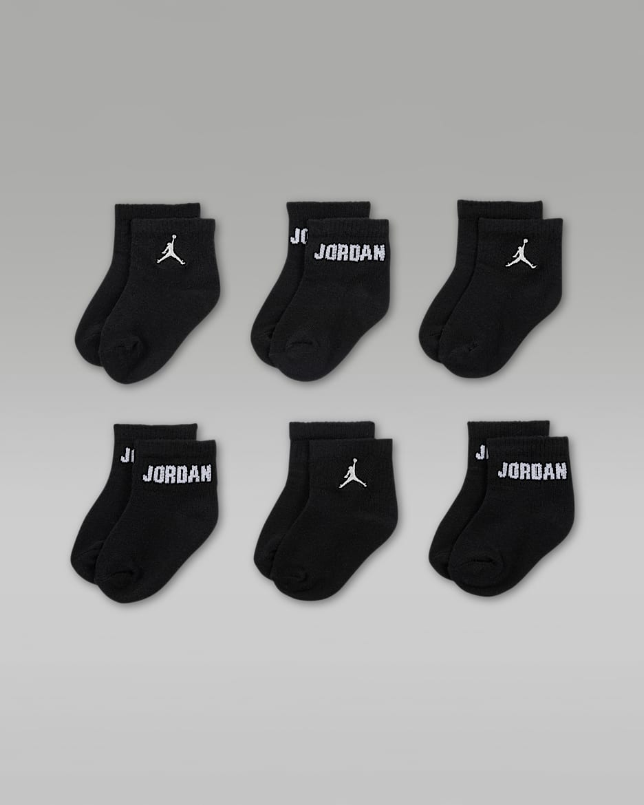 Jordan Everyday Essentials enkelsokken voor baby's/peuters (6 paar) - Zwart