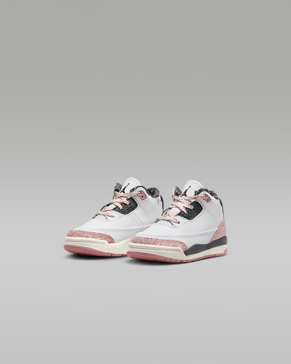 Jordan 3 Retro "Ivory" Baby/Toddler Shoes - White/Red Stardust/Sail/Anthracite