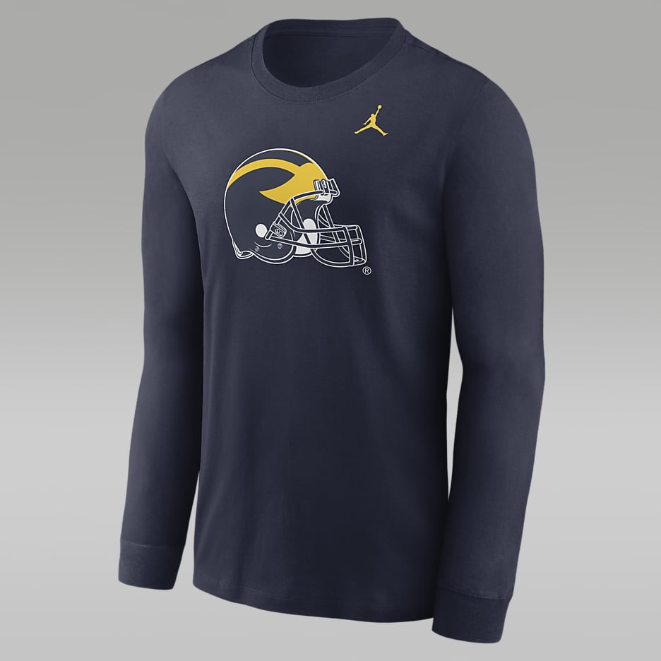 Michigan Wolverines Alternate Logo Men's Jordan College Long-Sleeve T-Shirt - College Navy