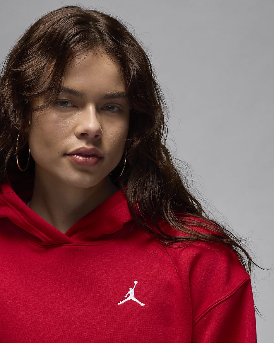 Jordan Brooklyn Fleece Women's Pullover Hoodie - Gym Red/White