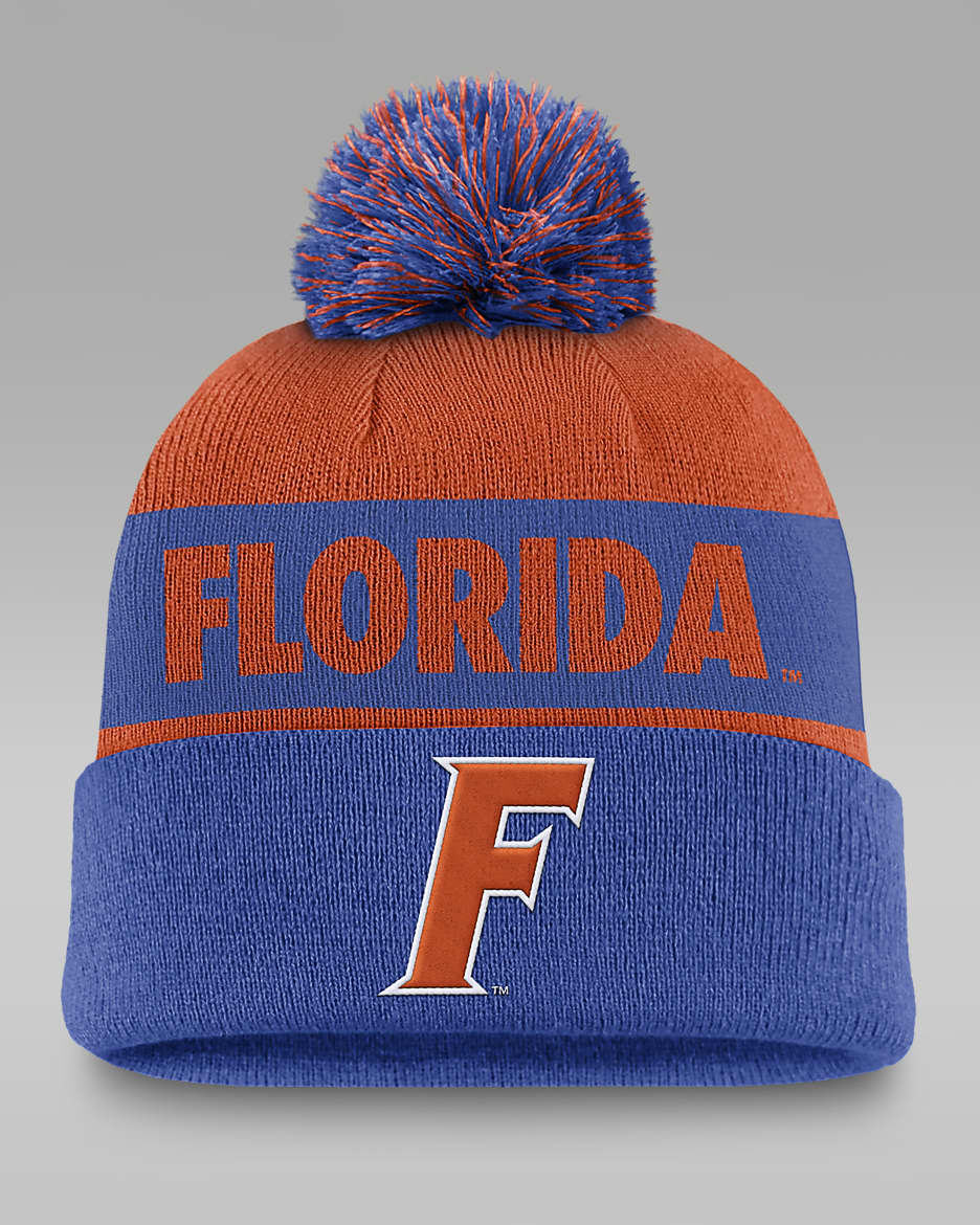 Florida Gators Primetime Peak Men's Nike College Cuffed Pom Beanie - Game Royal