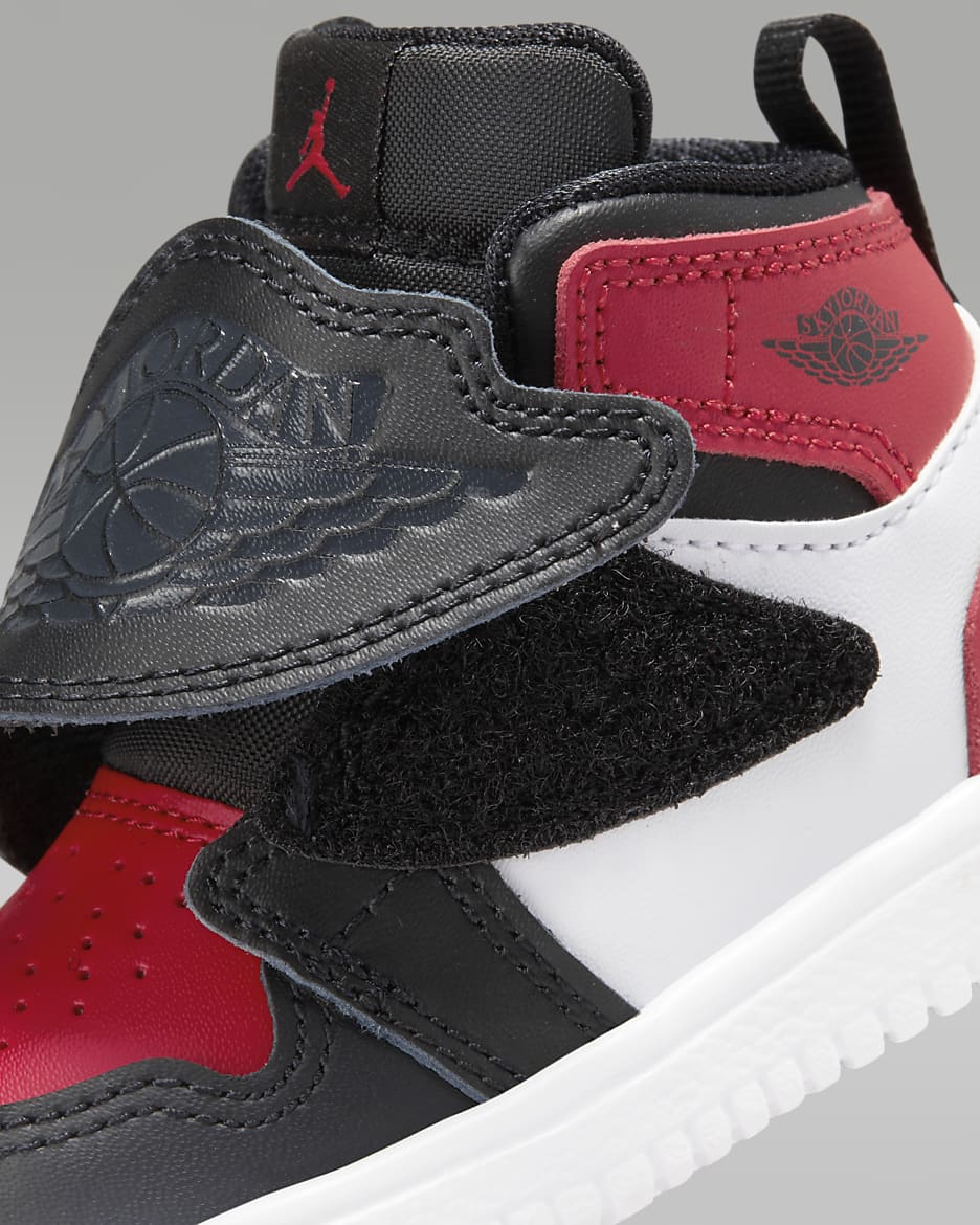 Sky Jordan 1 Baby and Toddler Shoe - Black/Varsity Red/White/Anthracite