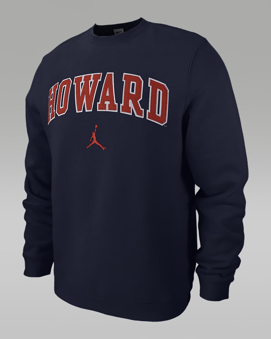 Howard Club Fleece Men's Jordan College Crew-Neck Sweatshirt - Navy