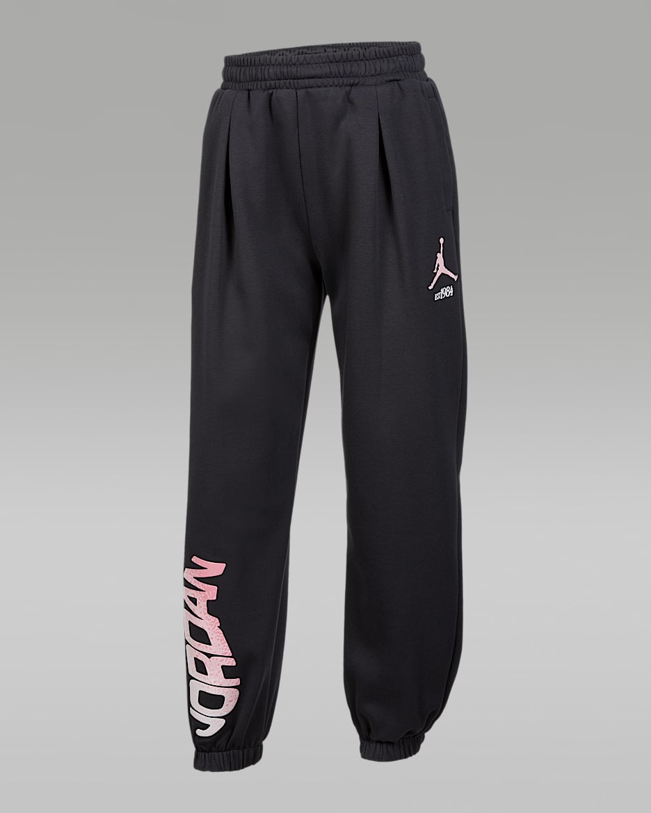 Jordan Jumpman Club Big Kids' Pleated Fleece Pants - Off Noir