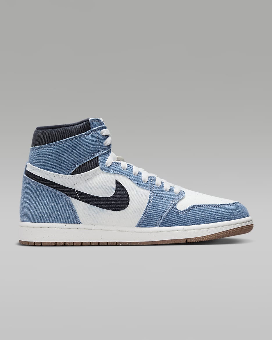 Air Jordan 1 Retro High Men's Shoes - Summit White/Summit White/Gum Medium Brown/Obsidian