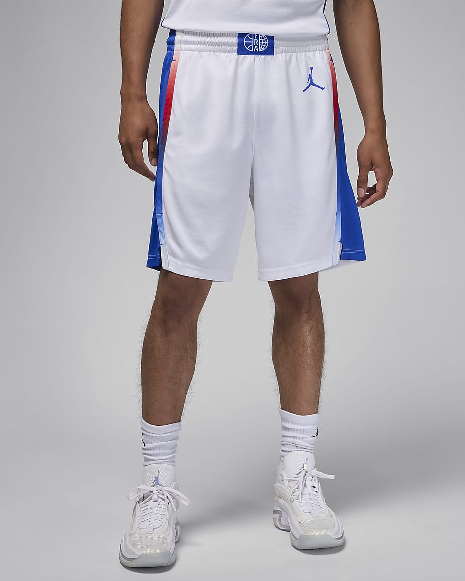 Frankrike Limited (hjemmedrakt) Jordan basketshorts til herre - Hvit/Hyper Royal