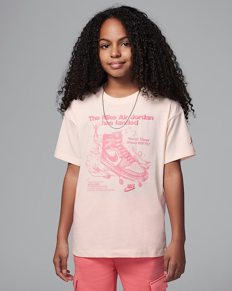 Playera con gráfico para niños talla grande Jordan - Guayaba hielo